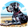 Deutsche Dogge am Strand