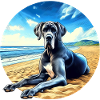 Great Dane On The Beach