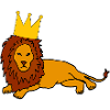 Lion avec Roi Couronne Majestueux