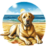 Laborhund am Strand Zeichnung