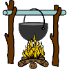 Pan on campfire survival