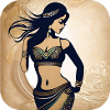 Mystical oriental belly dancer