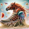 Pferd im Spaghettischuhe