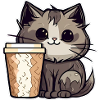 Cute Coffee Cat