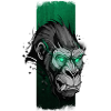Verdant Vigilance: Green-Eyed Gorilla