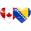 Canada Bosnie drapeau coeur utilisé