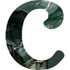 Green marbled letter c