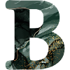 Green marbled letter b