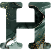 Letter h marbled green