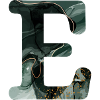 Green Marbled Letter E