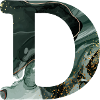 Green Marbled Letter D
