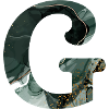 Letter g marbled green