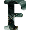 Letter f marbled green