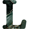 Letter l marbled green