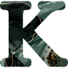 Green Marbled Letter K