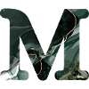Green marbled letter m