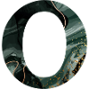 Green marbled letter o