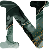 Green marbled letter n