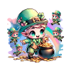 St. Patrick's Day Chibi Kobolde