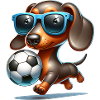 Dachshund Soccer Player Fan Design