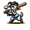 Goat Baseball Pitcher Player Design