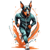 Doberman dog streetwear jogging aesthetic