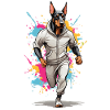 Doberman dog streetwear jogging aesthetic
