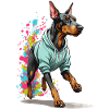 Doberman dog streetwear aesthetic fitness