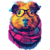 Buntes Hipster-Meerschweinchen