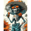 Smoking Skull, Totenkopf mit Zigarette