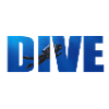 Dive Text mit Taucher im Ozean