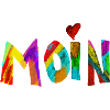 Moin Regenbogen Pinselbuchstaben