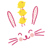 Easter Bunny and Three Cute Chicks