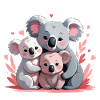 Three cute koalas - koala family