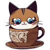 Chat de café mignon