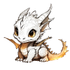Petit dragon mignon blanc