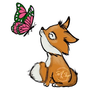 Fuchs und Schmetterling - Kinder- und Baby-Design