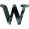 Letter w Marbled Green