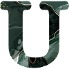 Green marbled letter u