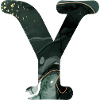 Green marbled letter y