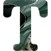 Green Marbled Letter T
