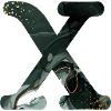 Green Marbled X Letter