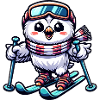 Schneeeule Skifahrer Winter Skiurlaub