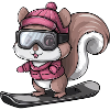 Cooler Eichhörnchen Snowboarder Wintersport