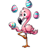 Flamingo Jongliert Ostereier Osterfest