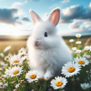 Adorable White Bunny