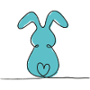 One-Line-Hase Farbig