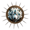 Toller weißer Steampunk-Wolf.