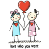 Stick Figure Lesbian Lovers Love