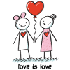 Stick Figure Lesbian Lovers Love